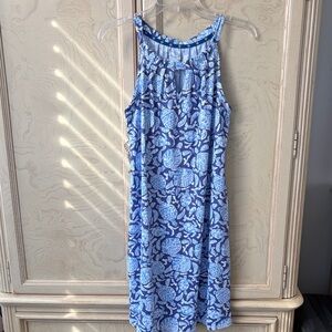 Blue Patterned Women's Swim Coverup